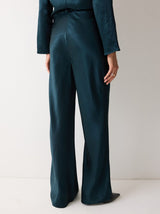 Satin Bias Trouser | Green