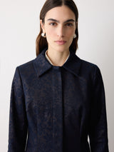 Jacquard Brocade Jacket | Navy
