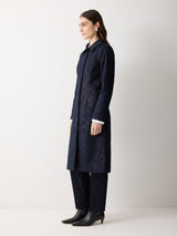 Jacquard Brocade Jacket | Navy