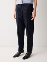 Jacquard Brocade Trouser | Navy