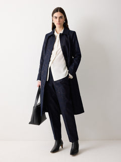 Jacquard Brocade Trouser | Navy