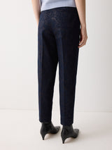 Jacquard Brocade Trouser | Navy