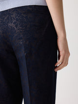 Jacquard Brocade Trouser | Navy