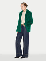 Italian Mohair Pea Coat | Green