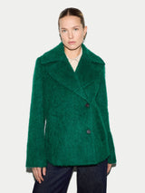 Italian Mohair Pea Coat | Green