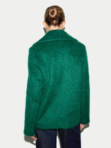Italian Mohair Pea Coat | Green