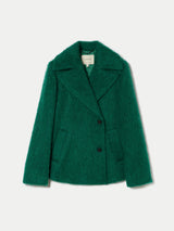 Italian Mohair Pea Coat | Green