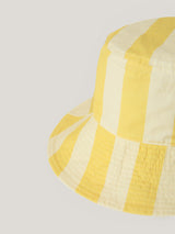 Reversible Cotton Stripe Bucket Hat | Yellow