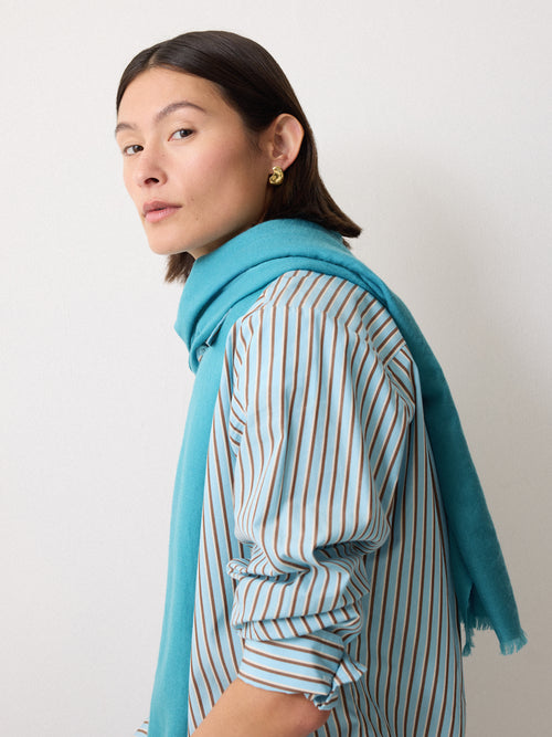 Wool Silk Pashmina | Blue