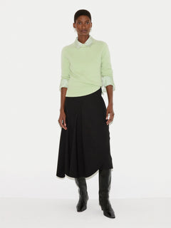 Stretch Crepe Skirt | Black