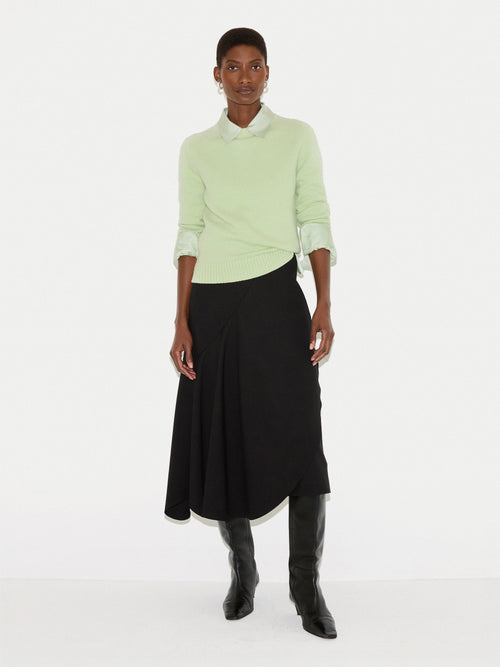Stretch Crepe Skirt | Black