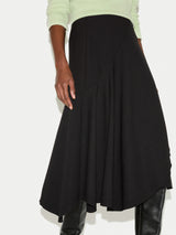 Stretch Crepe Skirt | Black
