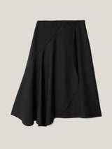 Stretch Crepe Skirt | Black