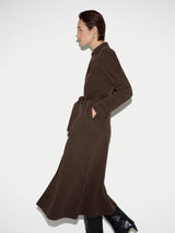 Denim Belted Shirt Dress | Washed Brown