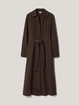 Denim Belted Shirt Dress | Washed Brown