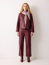 Satin Trim Triangle Scarf | Pink