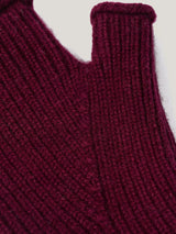 Wool Cashmere Blend Mitten | Burgundy