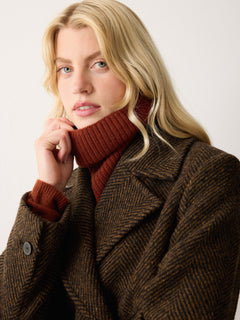 Wool Cashmere Blend Rib Snood | Auburn