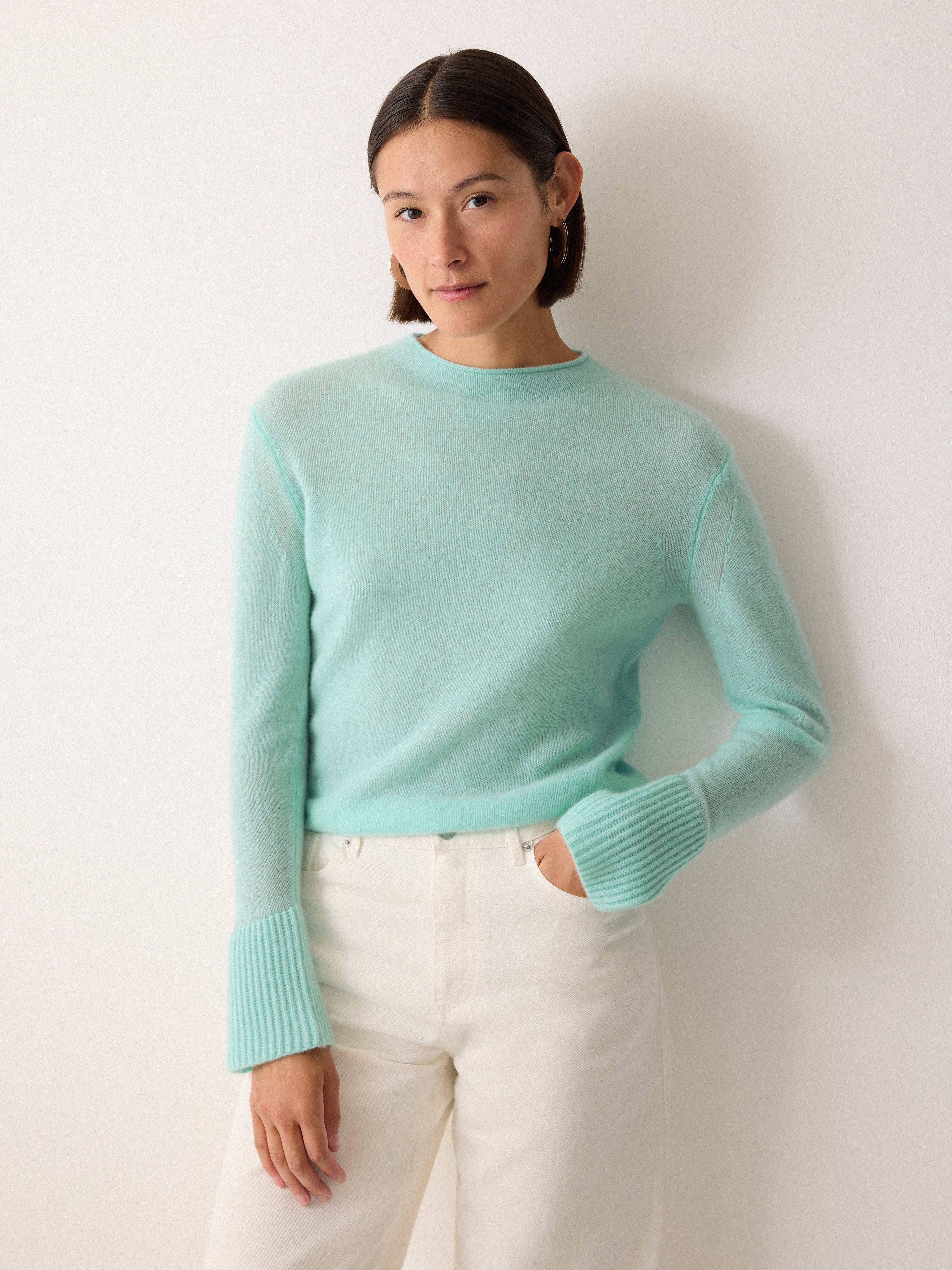 Cloud Cashmere Eldon Jumper | Aqua – Jigsaw