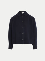 Wool Cashmere Collar Cardigan | Navy