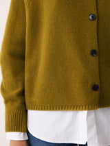 Wool Blend Collar Cardigan | Green