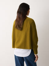 Wool Blend Collar Cardigan | Green