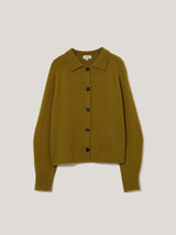 Wool Blend Collar Cardigan | Green
