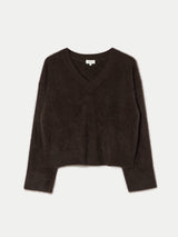 Halo Cashmere V Neck Jumper | Brown