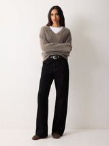 Halo Cashmere V Neck Jumper | Taupe