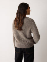 Halo Cashmere V Neck Jumper | Taupe