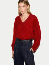 Halo Cashmere V Neck Jumper | Red