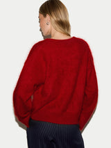 Halo Cashmere V Neck Jumper | Red