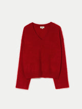 Halo Cashmere V Neck Jumper | Red