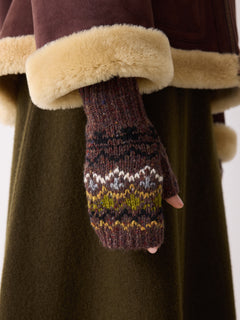 Fairisle Mittens | Brown