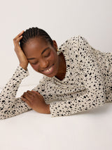 Polka Dot Long Sleeve Top | Ivory