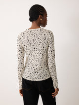 Polka Dot Long Sleeve Top | Ivory