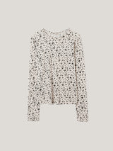 Polka Dot Long Sleeve Top | Ivory