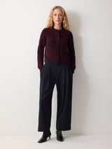 Tweed Neat Knitted Jacket | Red