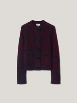 Tweed Neat Knitted Jacket | Red