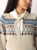 Fairisle Silk Scarf Jumper | Beige