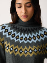 Halo Cashmere Fairisle Jumper | Green