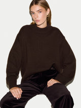 Wool Cashmere Chunky Jumper | Brown