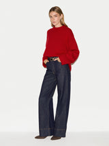 Wool Cashmere Chunky Jumper | Red