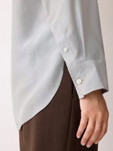 Silk Habotai Classic Shirt | Grey