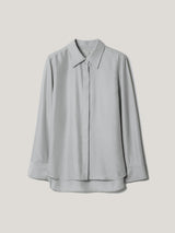 Silk Habotai Classic Shirt | Grey