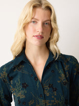 Chinoiserie Baby Cord Dress | Green