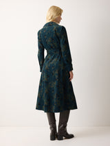 Chinoiserie Baby Cord Dress | Green