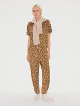 Swirl Posy Cropped Pyjama | BROWN