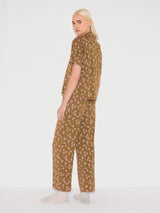 Swirl Posy Cropped Pyjama | BROWN