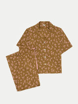 Swirl Posy Cropped Pyjama | BROWN